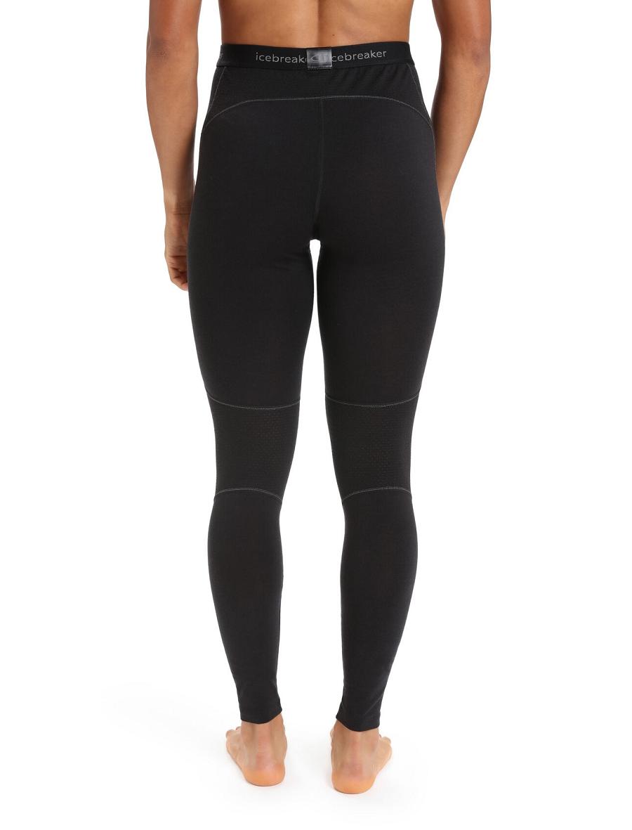 Women's Icebreaker BodyfitZone™ Merino 200 Zone Thermal Leggings Black | CA 1407DFMN